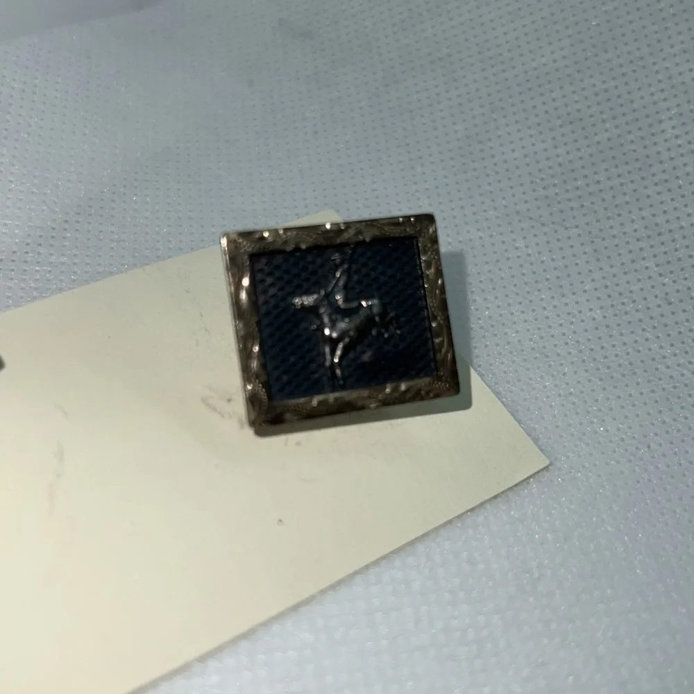 VINTAGE CUFF LINKS STAMPED “STERLING” SILVER WESTERN BRONCO HORSE